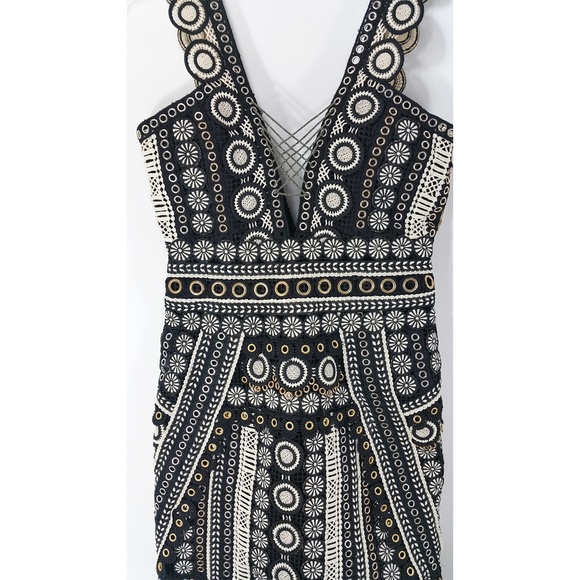 JONATHAN SIMKHAI Black Eyelet Macrame Midi Dress - Picture 7 of 8